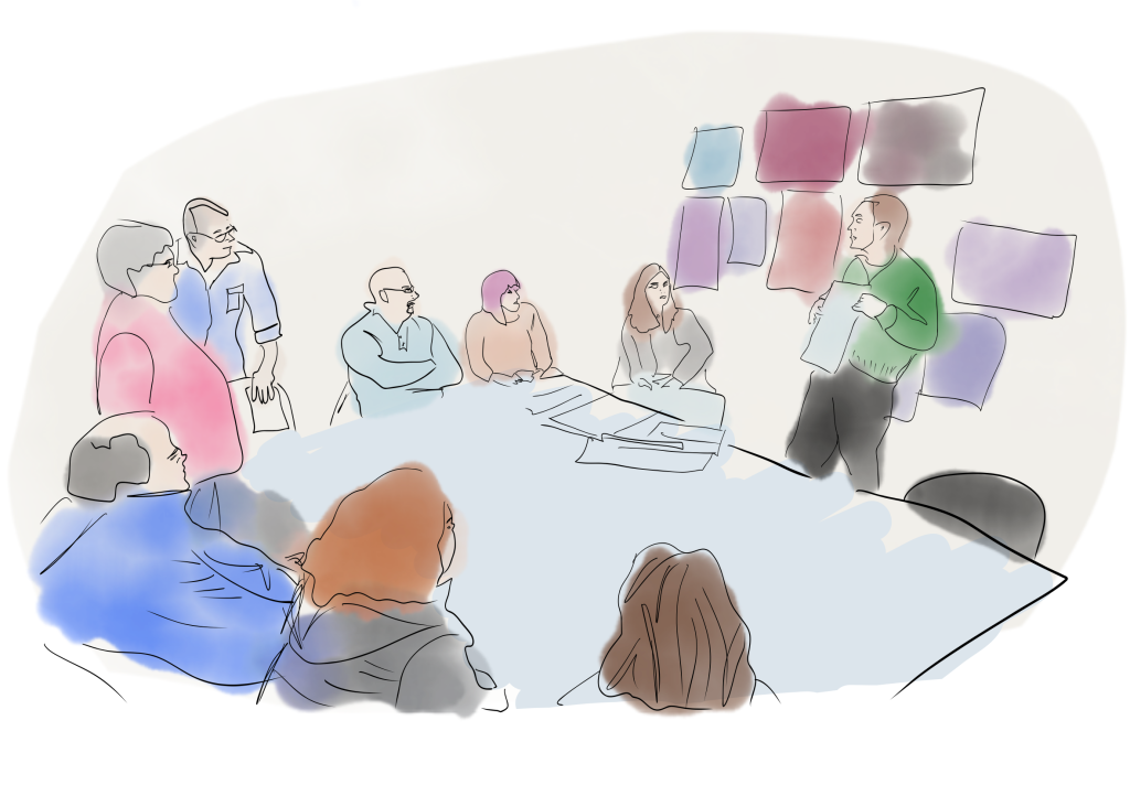 A digital sketch of a Creative Directions session at The Point in Doncaster.